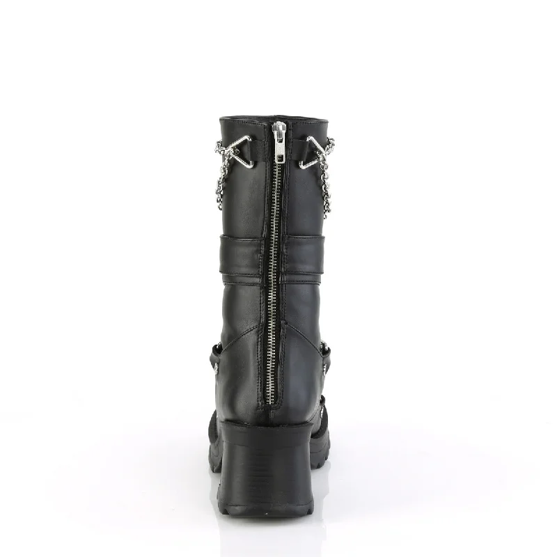 Chain My Punk Black Boots (Demonia Bratty-120)