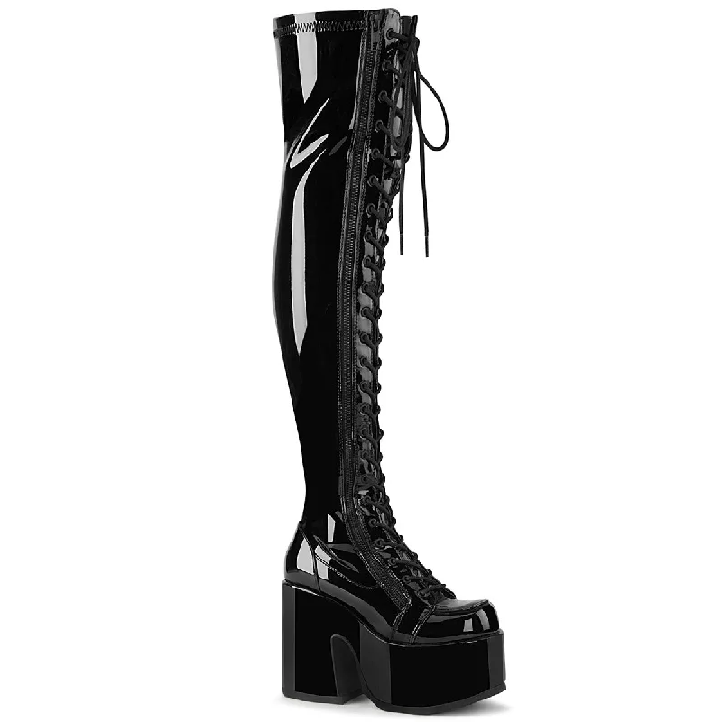 Platform Thigh High Boots Black PA