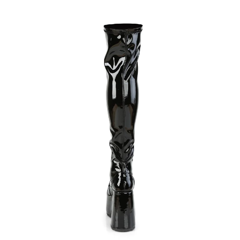 Platform Thigh High Boots Black PA