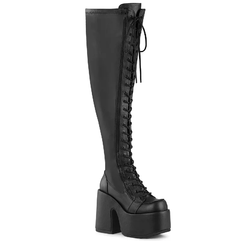 Wide Calf Goth Thigh High Boots (Demonia Camel-300WC)