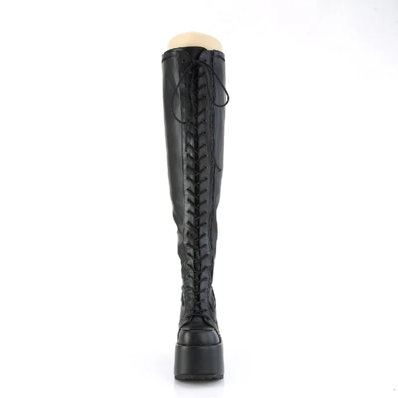 Wide Calf Goth Thigh High Boots (Demonia Camel-300WC)