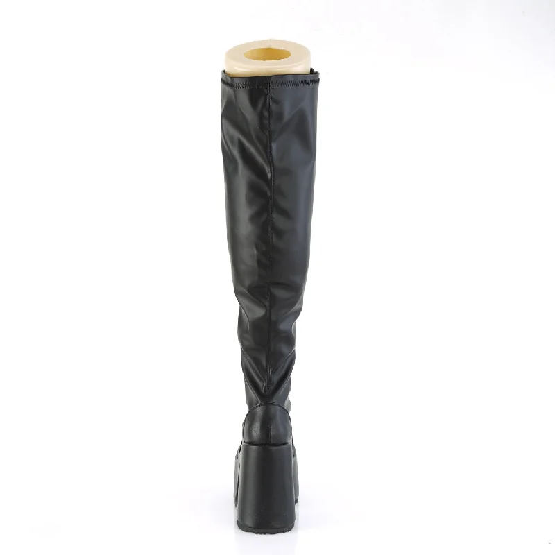 Wide Calf Goth Thigh High Boots (Demonia Camel-300WC)