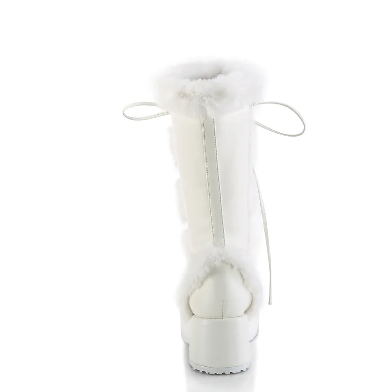 Furry Comfy White Platform Boots