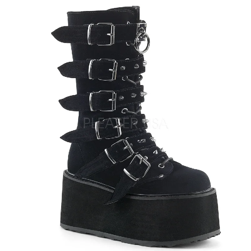 Damned Platform Boots Velvet