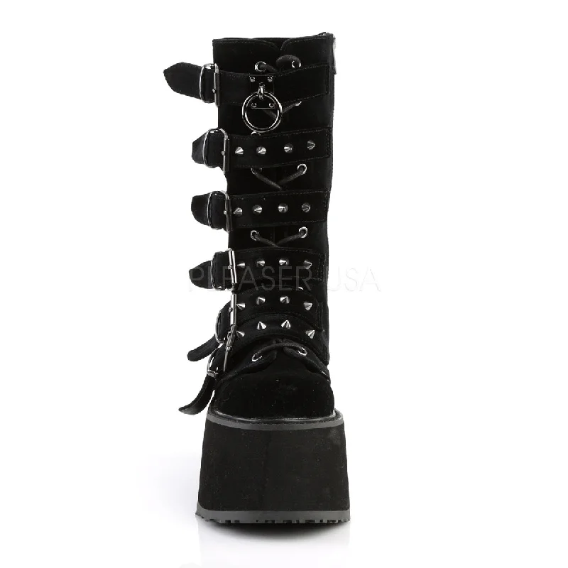 Damned Platform Boots Velvet