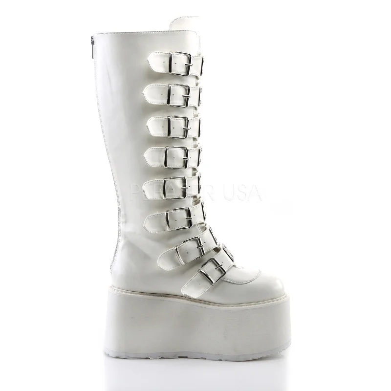 Damned of the Night White Boots (Demonia Damned-318)