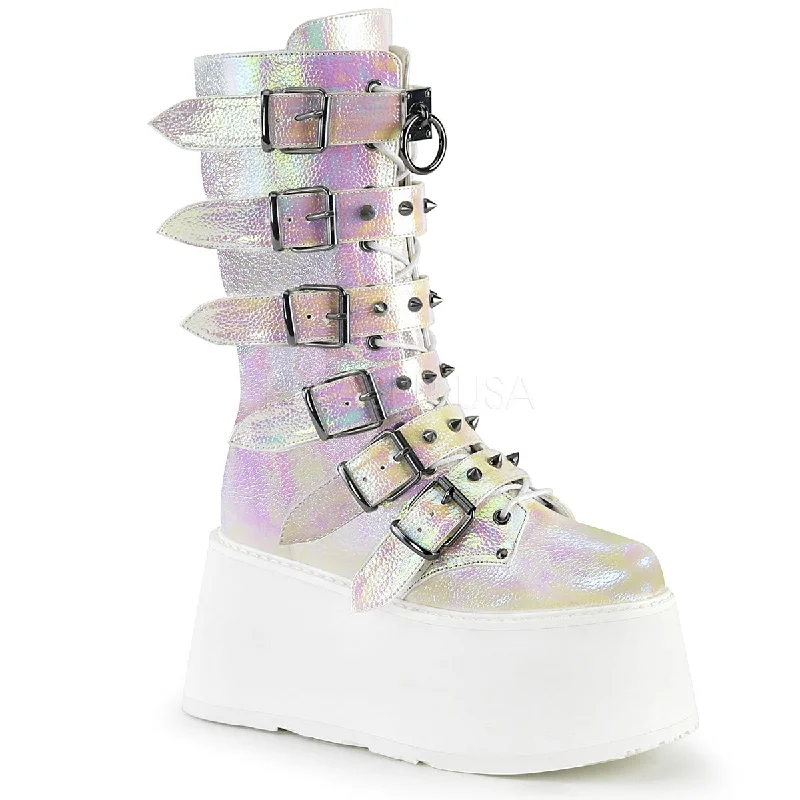 Damned Platform Boots Pearl Iridescent