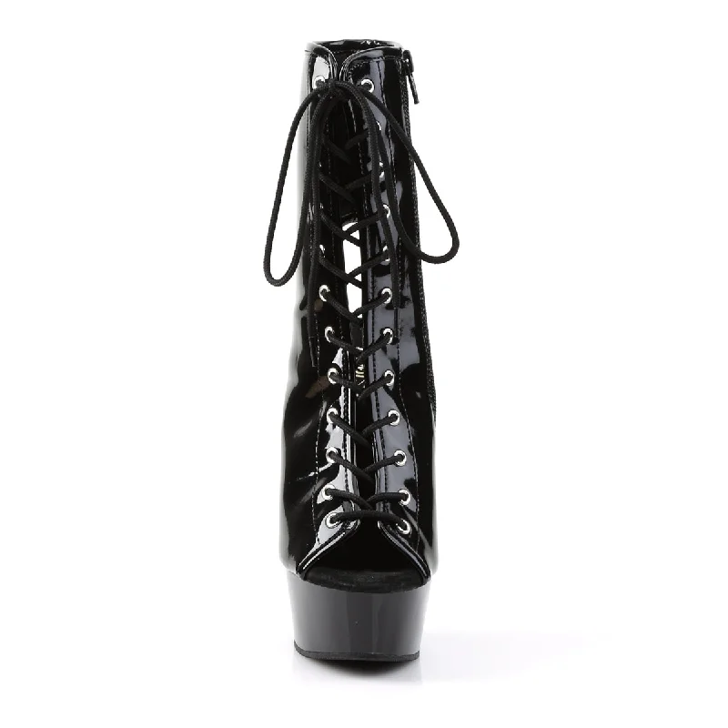 Peep Toe Shiny Platform Boots (Delight-1016)