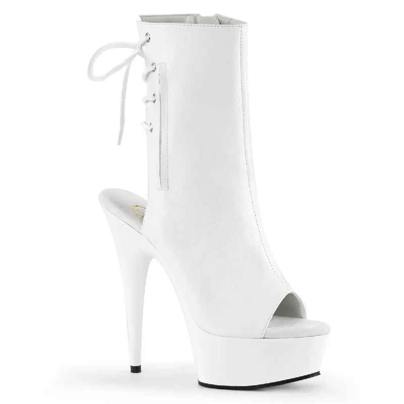 Delight-1018 Open Toe & Heel Platform Boots White