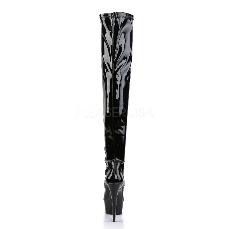 Thigh High Platform Boots Black PA (Pleaser Delight-3000)