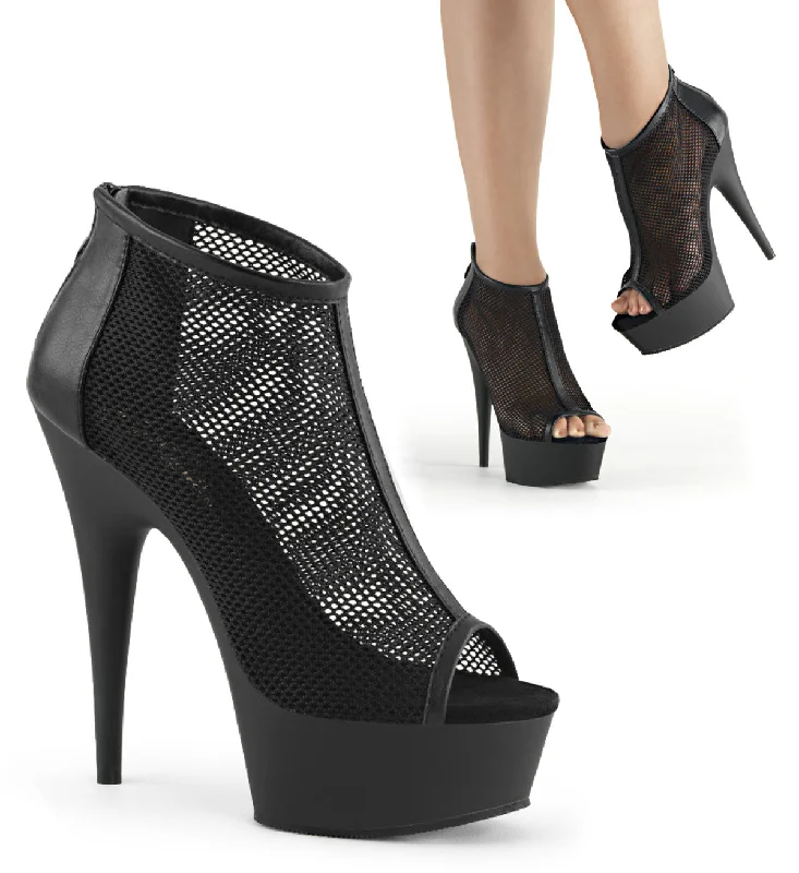 Sexy Peep Toe Fishnet Booties