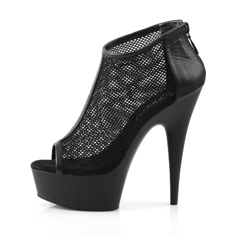 Sexy Peep Toe Fishnet Booties