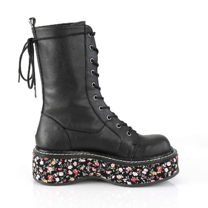 Flower Fabric Wrapped Platform Boots