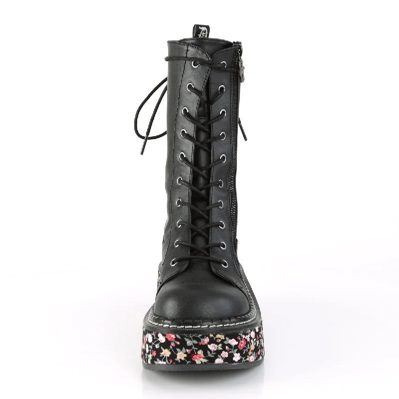 Flower Fabric Wrapped Platform Boots