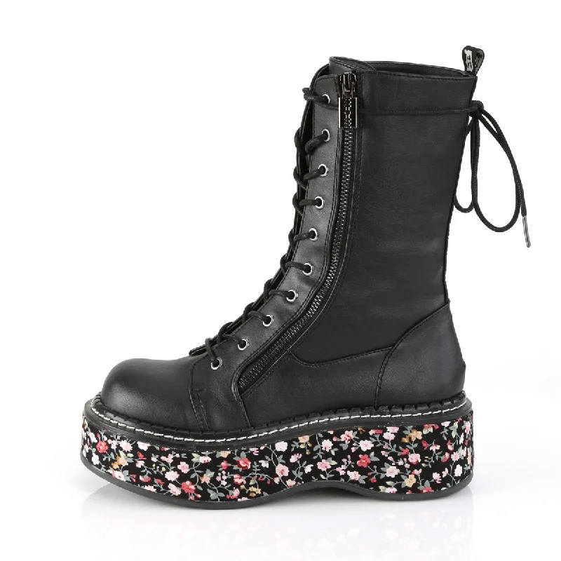 Flower Fabric Wrapped Platform Boots