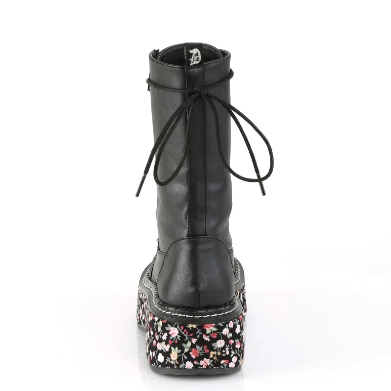 Flower Fabric Wrapped Platform Boots