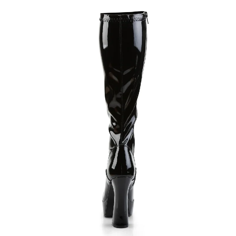 Electra Knee High Platform Boots Black PA