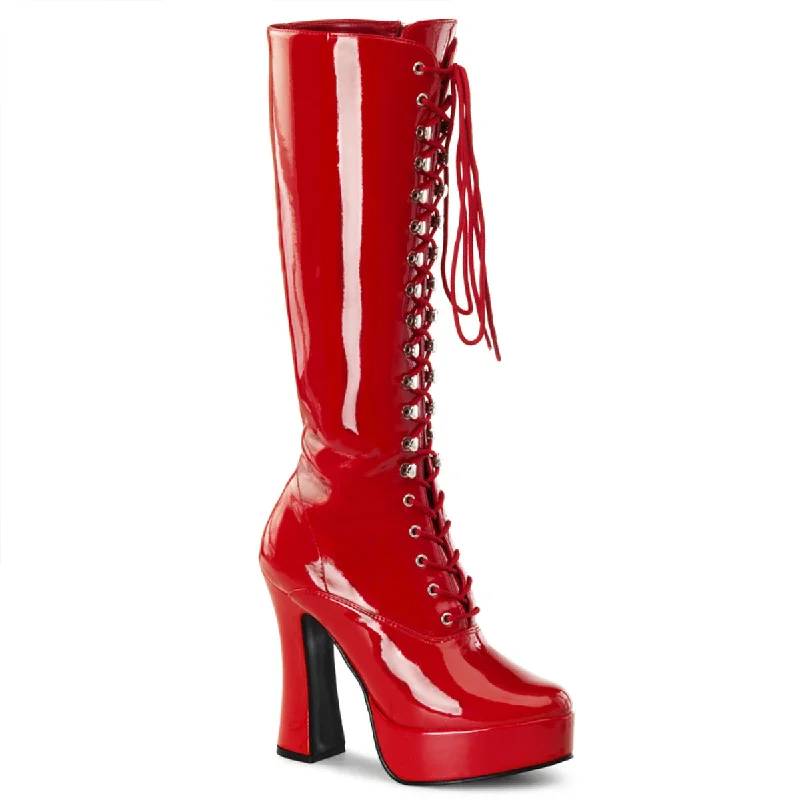 Sexy Electra Knee High Boots Red