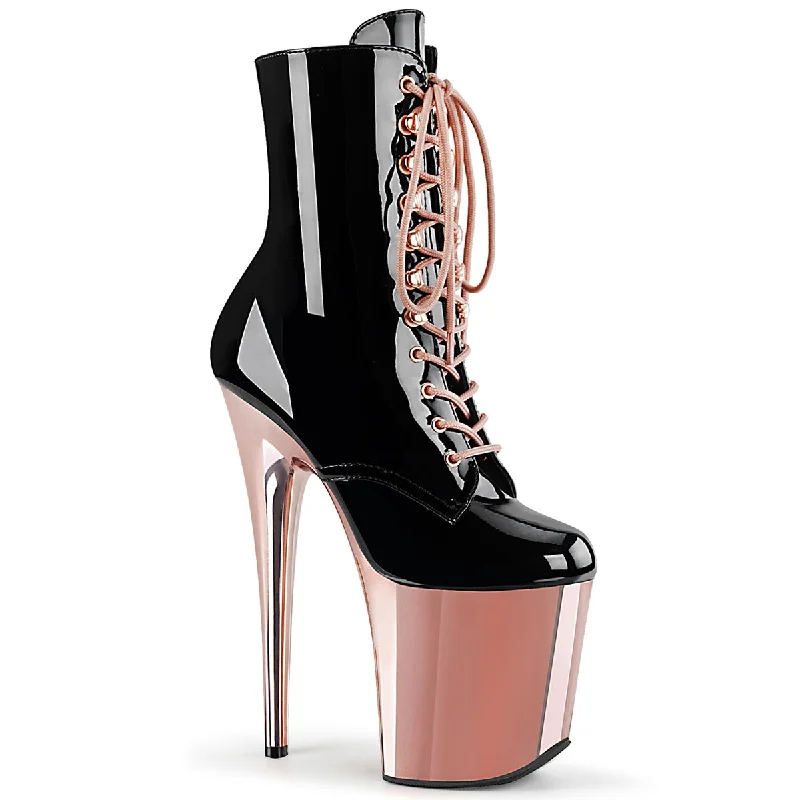 Flamingo-1020 8 Inches Rose Gold Chrome Platform Boots