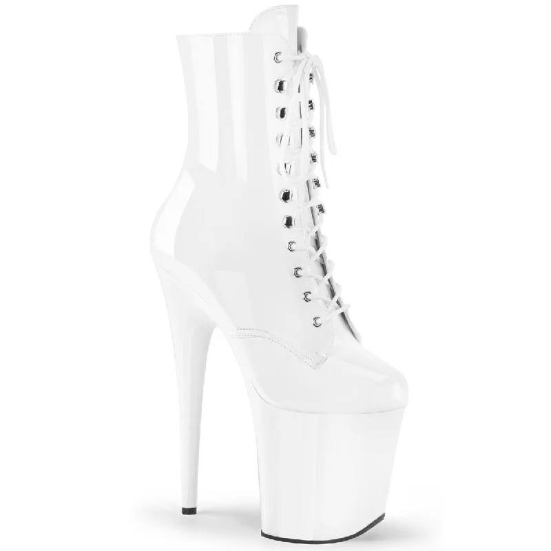 Flamingo-1020 8 Inches White PA Platform Boots