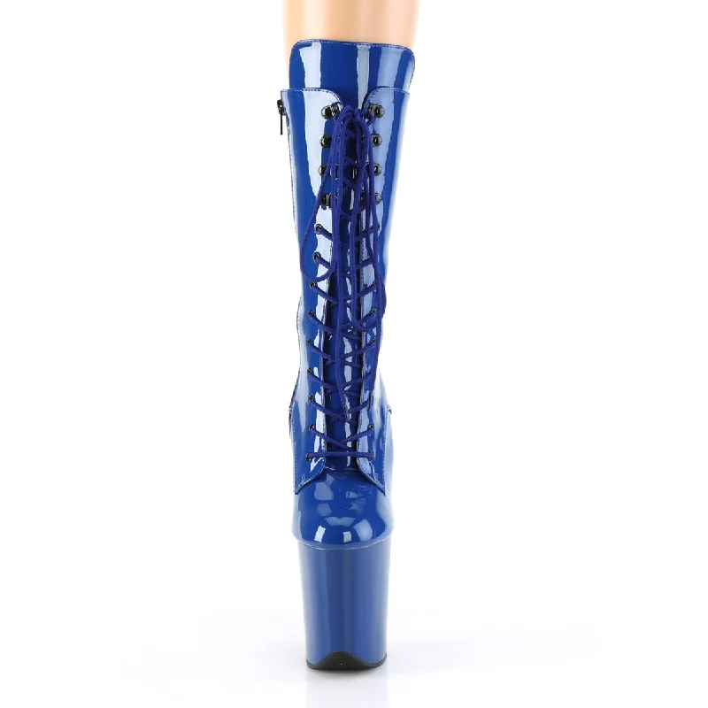 Flamingo Exotic Dancers Mid-Calf Boots Blue (Pleaser Flamingo-1050)