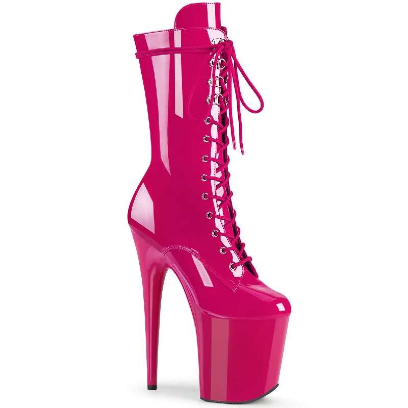 Flamingo Exotic Dancers Mid-Calf Boots Hot Pink (Pleaser Flamingo-1050)