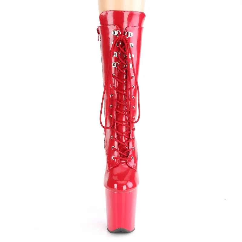 Flamingo Exotic Dancers Mid-Calf Boots Red