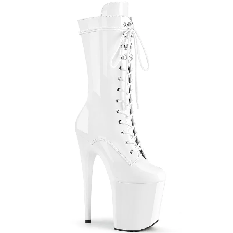 Pleaser Flamingo-1050 White Boots