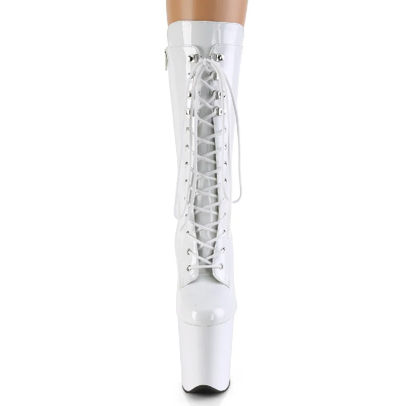 Pleaser Flamingo-1050 White Boots