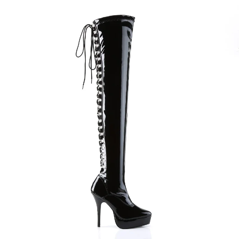 Back Lace-Up Thigh High Boots PA (Devious Indulge-3063)