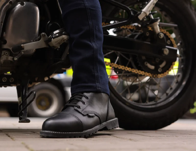 Oxford MERTON Waterproof Black Biker Boots