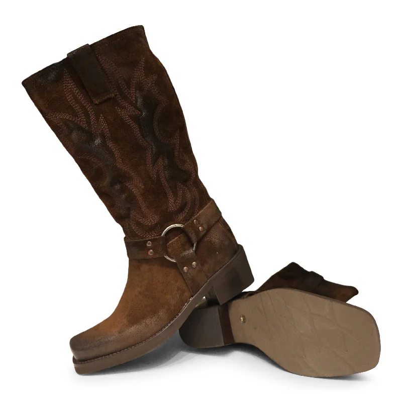 PX842 - Oily Suede Brown Biker