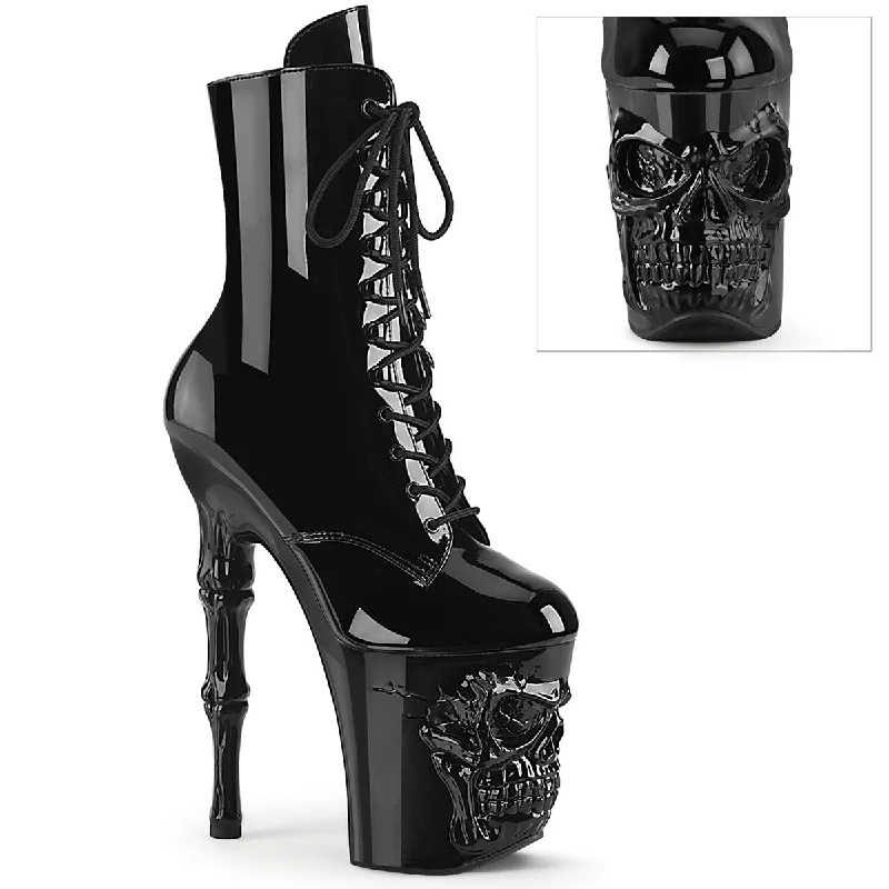 Skeleton Queen Platform Boots Black PA (Rapture-1020)