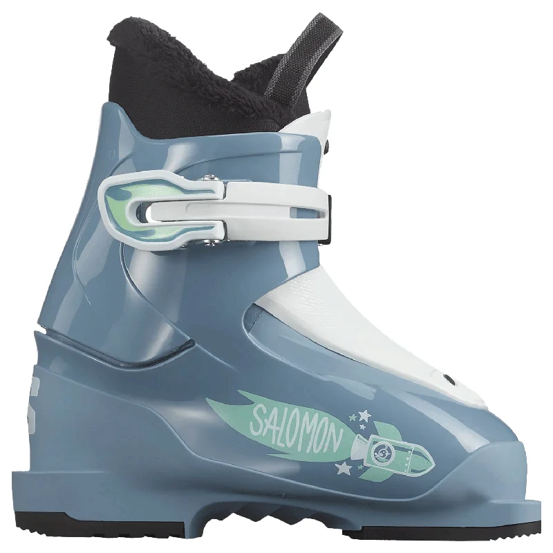 Salomon Kids T1 Ski Boot 2025 Copen Blue/White/Spearmint