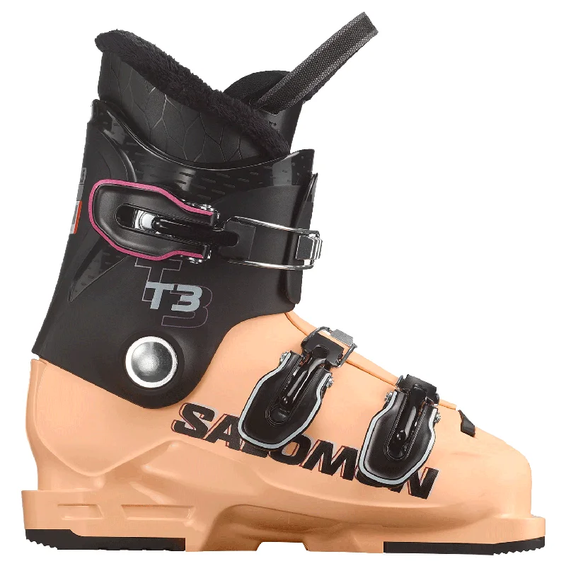 Salomon Kids T3 RT Ski Boot 2025 Black/Beach Sand/White