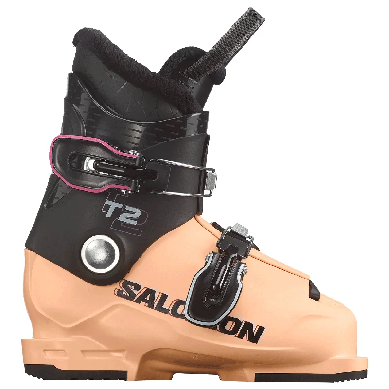 Salomon Kids T2 RT Ski Boot 2025 Black/Beach Sand/White