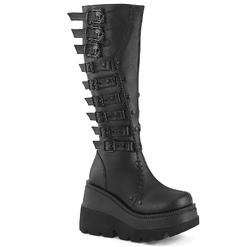 Wedge Platform Knee High Punk Boots Shaker-232