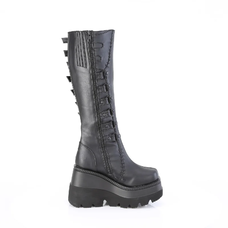 Wedge Platform Knee High Punk Boots Shaker-232