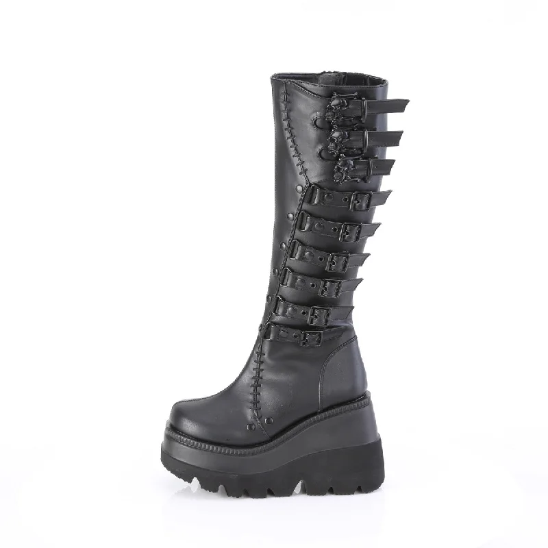 Wedge Platform Knee High Punk Boots Shaker-232