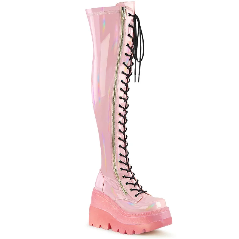 CyberPunk 2079 Platform Boots Pink (Demonia Shaker-374-1)