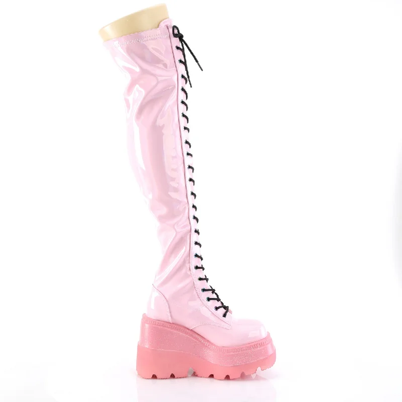 CyberPunk 2079 Platform Boots Pink (Demonia Shaker-374-1)