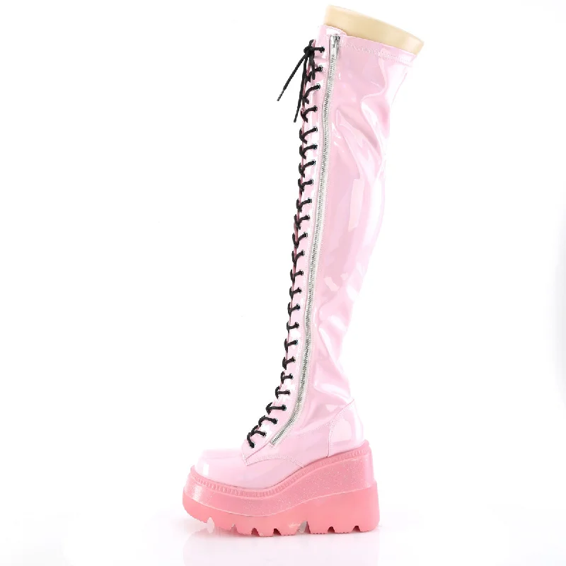 CyberPunk 2079 Platform Boots Pink (Demonia Shaker-374-1)