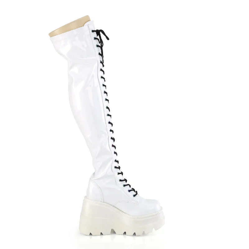 CyberPunk 2078 Platform Boots White