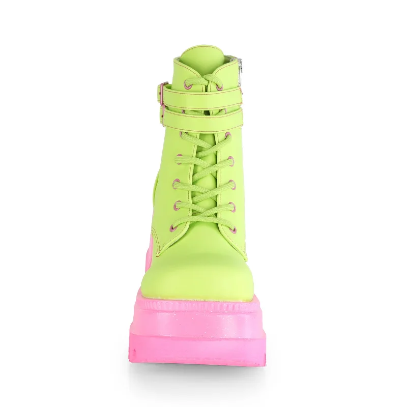 Shaker-52 Wedge Platform Lime Reflective Boots