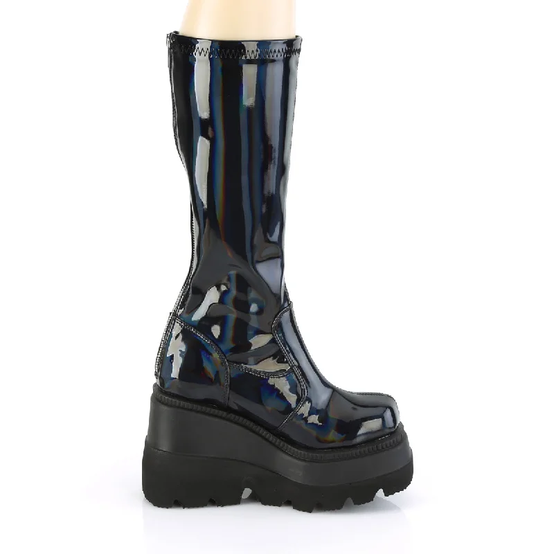 Panzer Shiny Hologram Knee High Boots