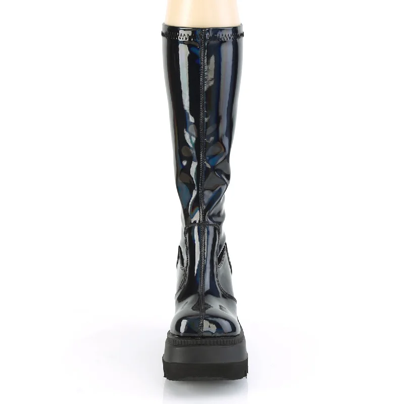 Panzer Shiny Hologram Knee High Boots