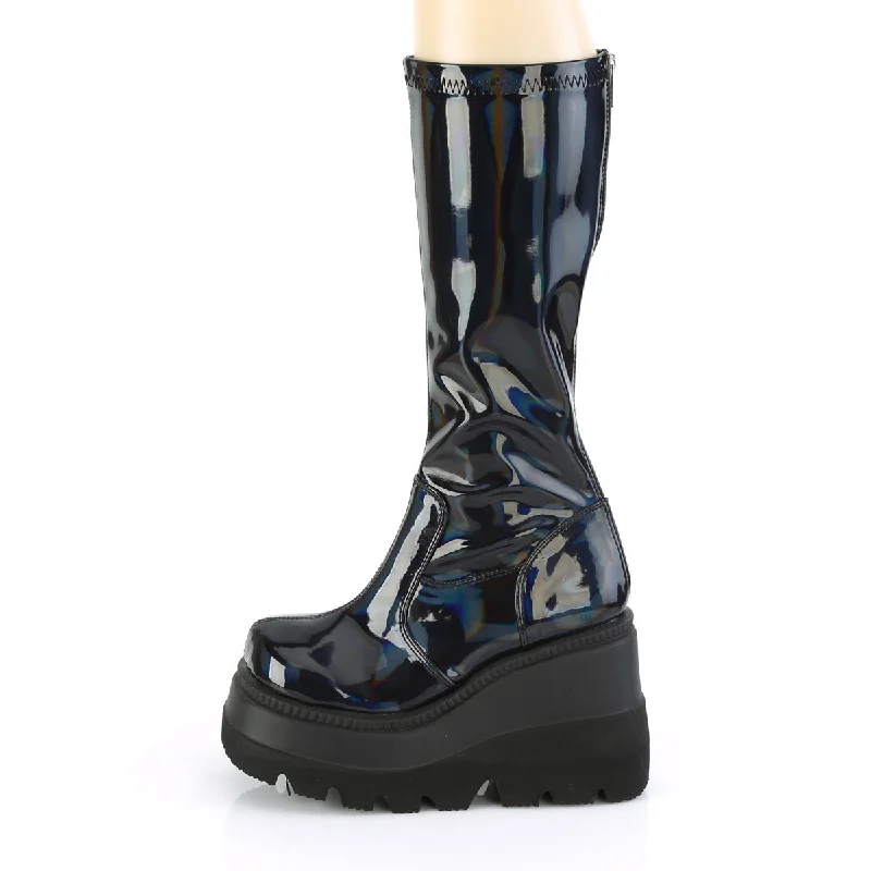 Panzer Shiny Hologram Knee High Boots