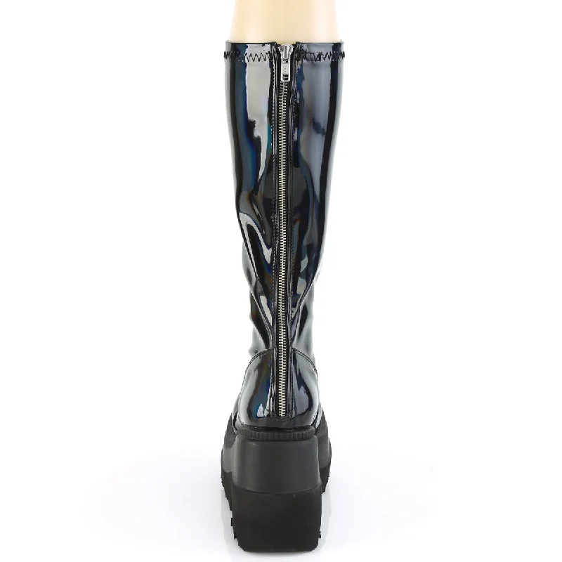 Panzer Shiny Hologram Knee High Boots