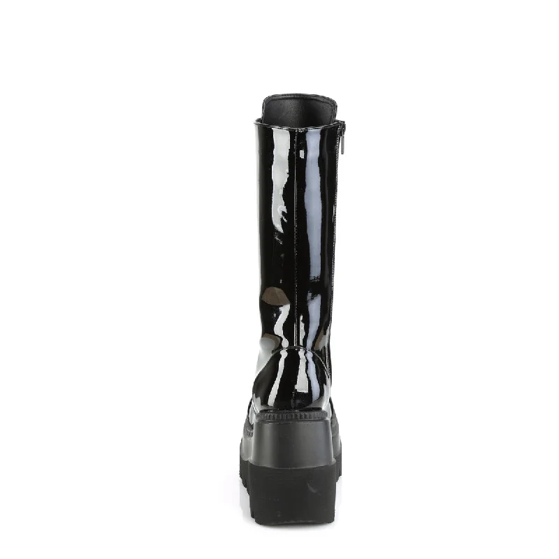 Knee High Black PA Goth Boots (Demonia Shaker-72)