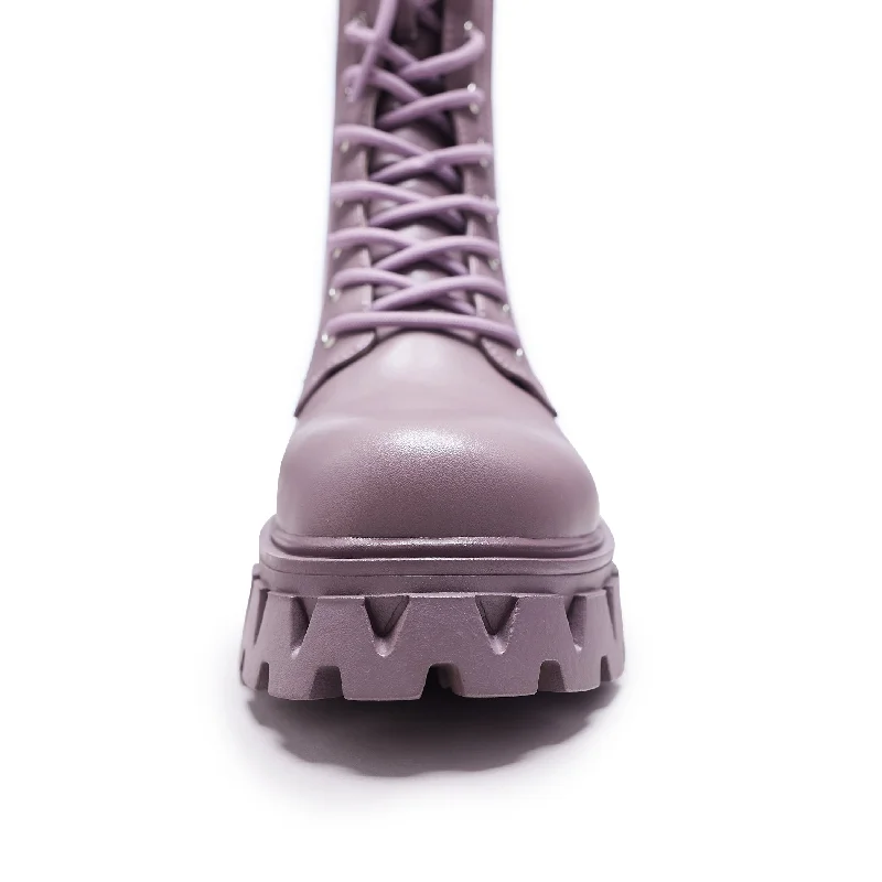 Siren Tall Lace Up Boots - Berry